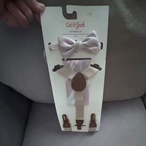 NWT Cat & Jack accessory set bow tie, suspenders and pocket square